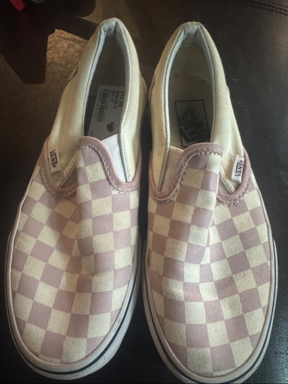 Vans Checkerboard Slip-On in Pink and Cream